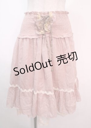 画像: axes femme / 編み上げハイウエストスカート M ピンク Y-25-04-01-161-AX-SK-SZ-ZY