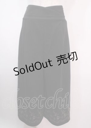 画像: axes femme / 裾刺繍サス付ワイドパンツ M 黒 Y-25-04-01-171-AX-PA-SZ-ZY