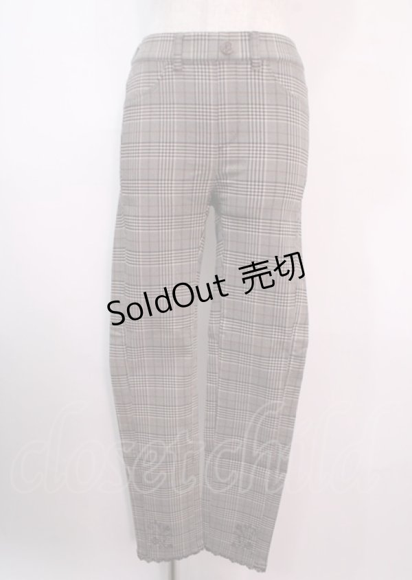画像1: axes femme / 裾刺繍レギンスパンツ M 茶 Y-25-04-01-173-AX-PA-SZ-ZT125 (1)