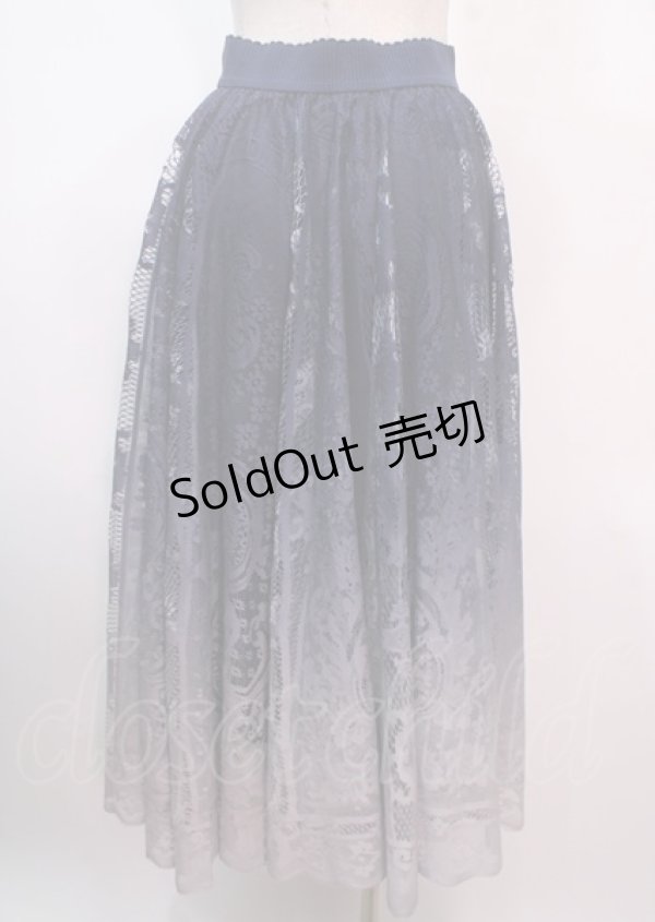 画像2: axes femme /  グラデレースサーキュラースカート F 紺 Y-25-04-01-182-AX-SK-SZ-ZY (2)