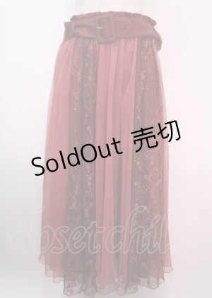 画像: axes femme / レース×チュールミディスカート M ワイン Y-25-04-01-184-AX-SK-SZ-ZY
