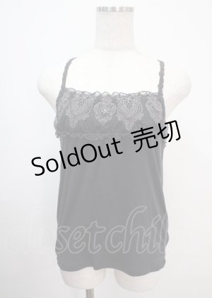 画像: axes femme / モチーフレースキャミ M 黒 Y-25-04-01-027-AX-TO-SZ-ZY