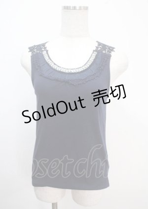 画像: axes femme / レースビジュータンクトップ M 紺 Y-25-04-01-030-AX-TO-SZ-ZY
