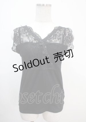 画像: axes femme / レース切り替えタンクトップ M 黒 Y-25-04-01-031-AX-TO-SZ-ZI