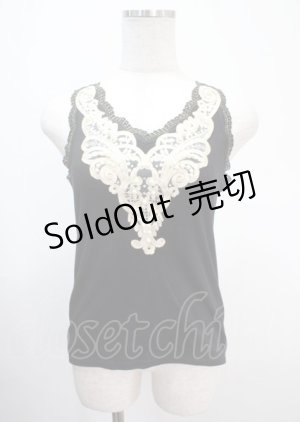 画像: axes femme / ラメ刺繍タンクトップ M 黒 Y-25-04-01-033-AX-TO-SZ-ZI