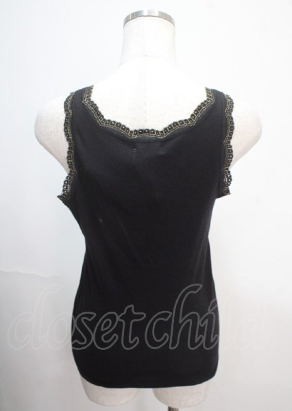画像2: axes femme / ラメ刺繍タンクトップ M 黒 Y-25-04-01-033-AX-TO-SZ-ZI (2)