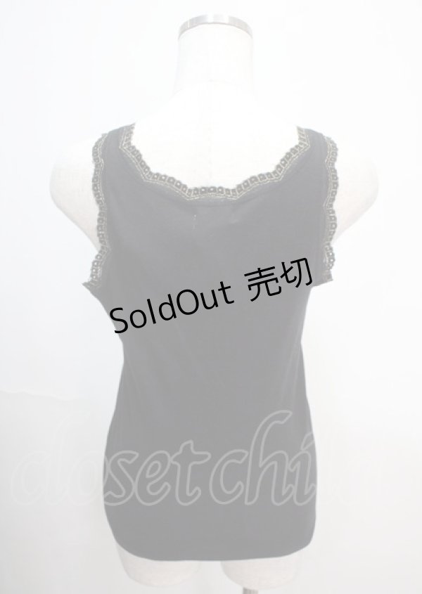 画像2: axes femme / ラメ刺繍タンクトップ M 黒 Y-25-04-01-033-AX-TO-SZ-ZI (2)