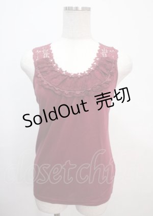画像: axes femme / バックモチーフレースタンク M ワイン Y-25-04-01-035-AX-TO-SZ-ZY