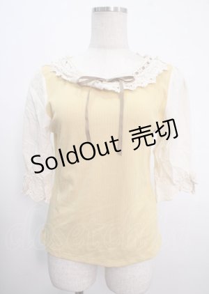 画像: axes femme / コットンレース使いトップス F イエロー Y-25-04-03-050-AX-TO-SZ-ZY