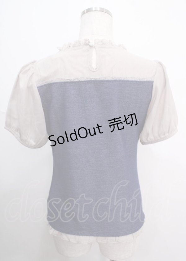 画像2: axes femme POETIQUE / マリン刺繍ビスチェ切替プルオーバー M 紺 Y-25-04-03-066-AX-TO-SZ-ZY (2)