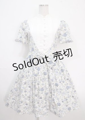 画像: Victorian maiden / フラワリーパフスリーブドレス  ブルー Y-25-04-03-073-CL-OP-SZ-ZY