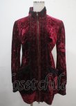 画像1: Ozz oneste / 薔薇刺繍ベロアパーカー  ワイン Y-25-04-03-079-OO-TO-SZ-ZY (1)