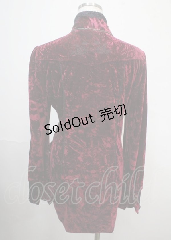 画像2: Ozz oneste / 薔薇刺繍ベロアパーカー  ワイン Y-25-04-03-079-OO-TO-SZ-ZY (2)