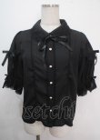 画像1: axes femme kawaii / レース襟リボン付ブラウス M 黒 Y-25-04-03-007-AX-BL-SZ-ZY (1)