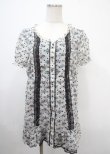 画像1: axes femme / 小花×ドットフロッキーワンピース M オフ Y-25-04-03-086-AX-OP-SZ-ZY (1)