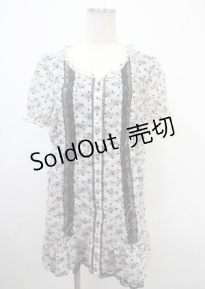 画像: axes femme / 小花×ドットフロッキーワンピース M オフ Y-25-04-03-086-AX-OP-SZ-ZY