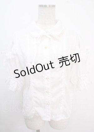 画像: axes femme kawaii / レース襟リボン付ブラウス M 白 Y-25-04-03-008-AX-BL-SZ-ZY