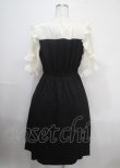 画像2: axes femme / ローズ刺繍ドッキングワンピース F 黒 Y-25-04-03-094-AX-OP-SZ-ZI (2)