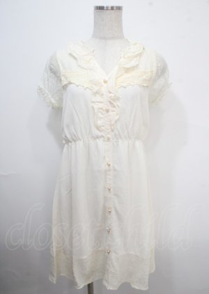 画像: axes femme / レーシー切り替えワンピース M キナリ Y-25-04-03-096-AX-OP-SZ-ZI