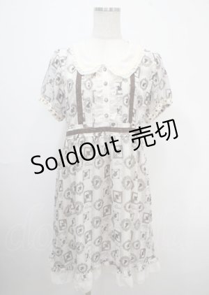 画像: axes femme / シルエット柄ワンピース M 生成り Y-25-04-03-097-AX-OP-SZ-ZI