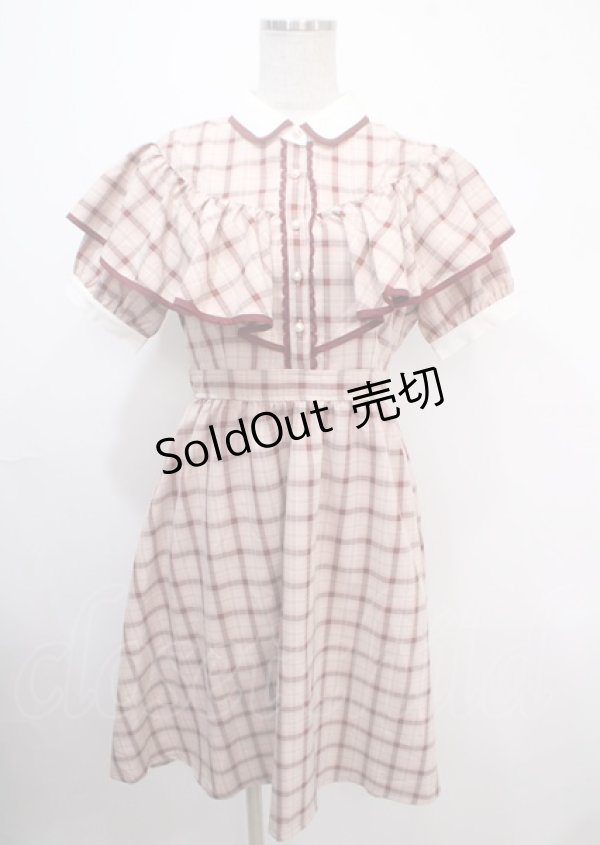 画像1: axes femme POETIQUE / ケープ風デザインワンピース M ピンク Y-25-04-03-099-AX-OP-SZ-ZY (1)