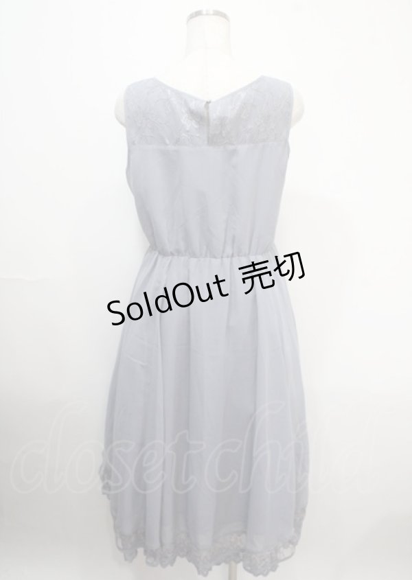 画像2: axes femme / 編み上げロングワンピース M 薄青 Y-25-04-03-109-AX-OP-SZ-ZY (2)