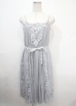 画像1: axes femme / モチーフレースキャミワンピース M サックス Y-25-04-03-116-AX-OP-SZ-ZY (1)