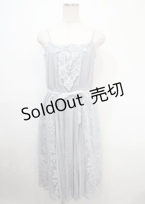 画像: axes femme / モチーフレースキャミワンピース M サックス Y-25-04-03-116-AX-OP-SZ-ZY