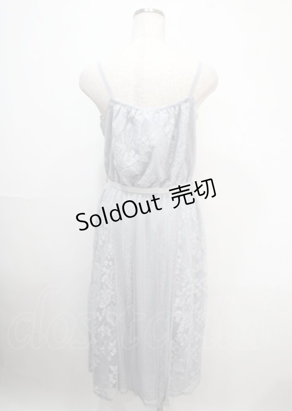 画像2: axes femme / モチーフレースキャミワンピース M サックス Y-25-04-03-116-AX-OP-SZ-ZY (2)