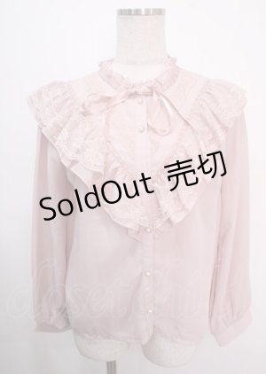 画像: axes femme / アンティーク風フリルブラウス M ピンク Y-25-04-03-011-AX-BL-SZ-ZY