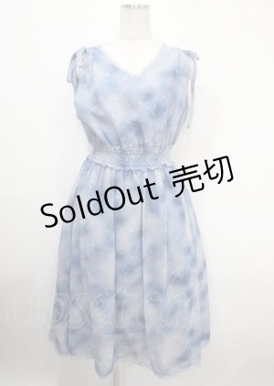 画像: axes femme POETIQUE / 夏の星座シフォンワンピース  サックス Y-25-04-03-121-AX-OP-AS-ZY