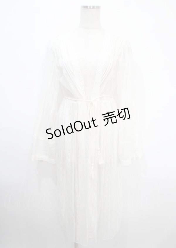 画像1: axes femme / ドロスト長袖レースガウン  白 Y-25-04-03-137-AX-TO-AS-ZY (1)