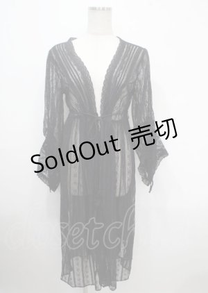 画像: axes femme / ドロスト長袖レースガウン  黒 Y-25-04-03-138-AX-TO-AS-ZY