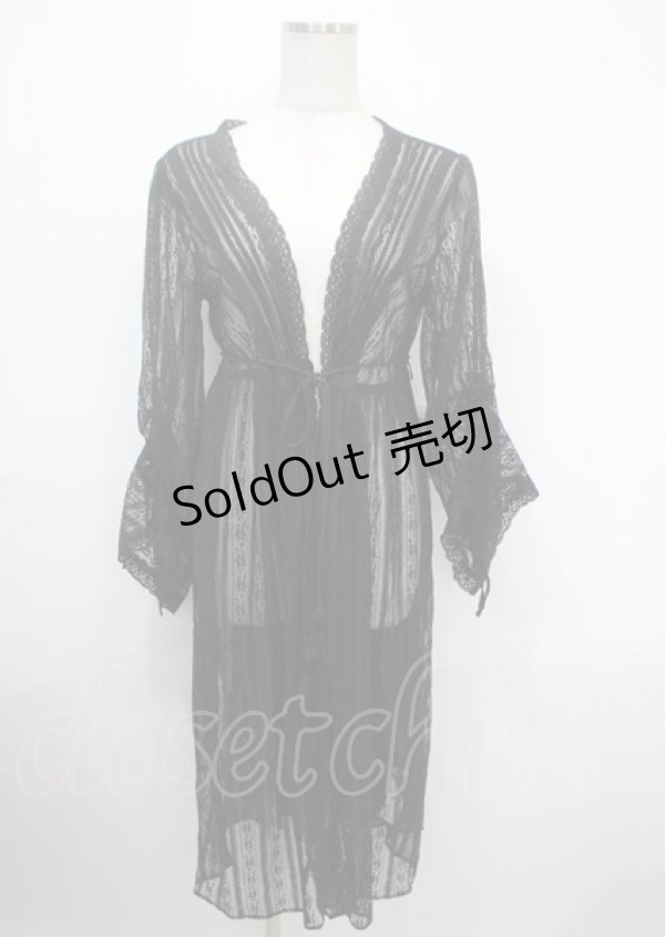 画像1: axes femme / ドロスト長袖レースガウン  黒 Y-25-04-03-138-AX-TO-AS-ZY (1)