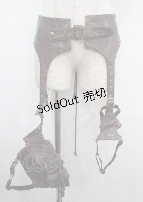画像1: Ozz Croce / レッグベルト付きガーター風ウエストバッグ  ブラウン Y-25-04-03-139-OO-BG-SZ-ZY (1)