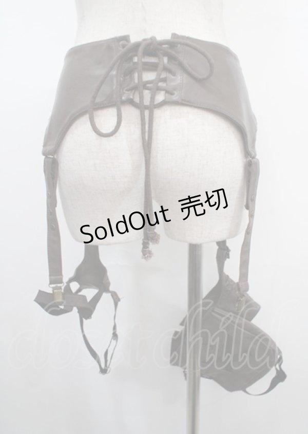 画像2: Ozz Croce / レッグベルト付きガーター風ウエストバッグ  ブラウン Y-25-04-03-139-OO-BG-SZ-ZY (2)