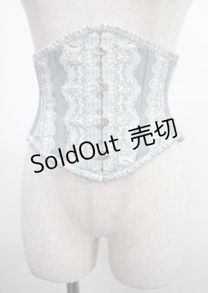 画像: abilletage / /レースプリントミニコルセット  ブルーグレー Y-25-04-03-141-GO-TO-SZ-ZY