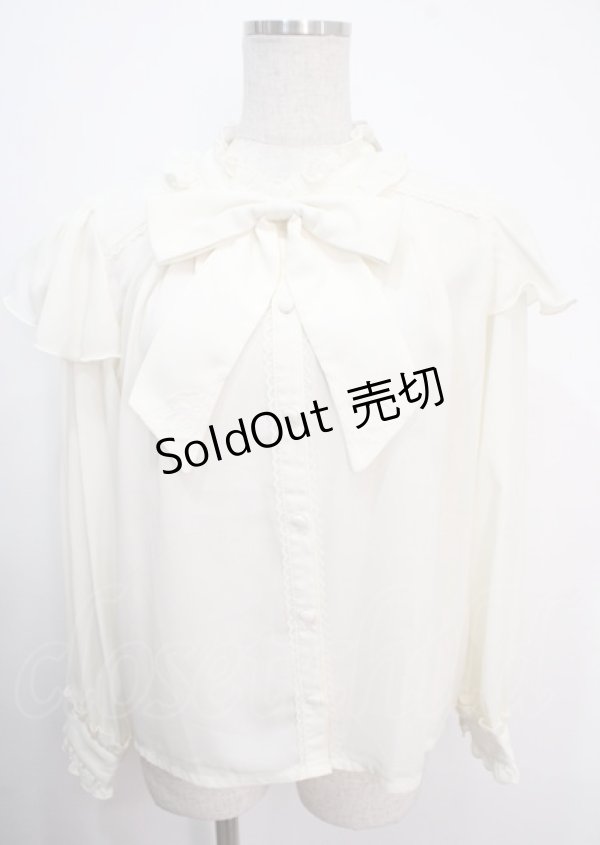 画像1: axes femme / リボンブローチセットブラウス F 生成り Y-25-04-03-014-AX-BL-SZ-ZY (1)