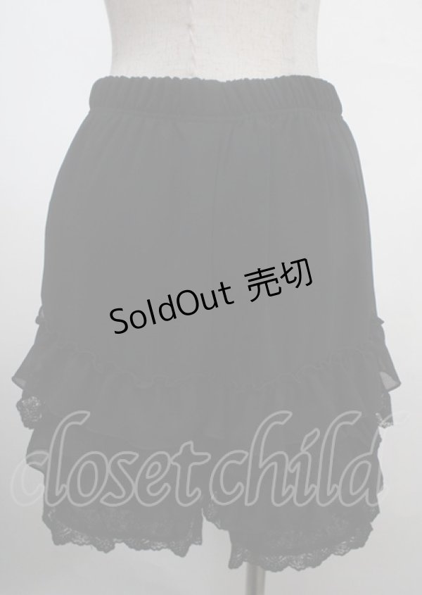 画像2: axes femme POETIQUE / レースフリルペチパンツ M 黒 Y-25-04-03-146-AX-PA-SZ-ZY (2)