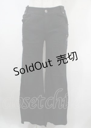 画像: Ozz On / ドクロ刺繍スキニーパンツ  黒 Y-25-04-03-156-OO-PA-SZ-ZY