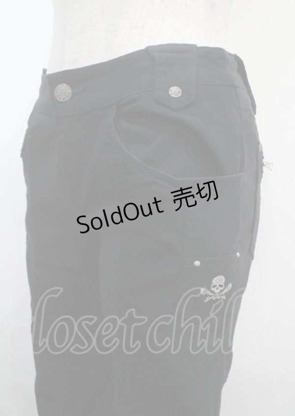 画像3: Ozz On / ドクロ刺繍スキニーパンツ  黒 Y-25-04-03-156-OO-PA-SZ-ZY (3)