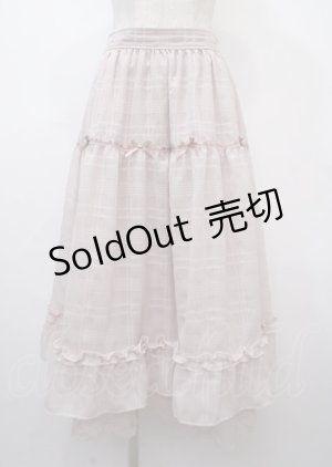 画像: axes femme POETIQUE / シアーチェックティアードスカート  ピンク Y-25-04-03-160-AX-PA-SZ-ZY