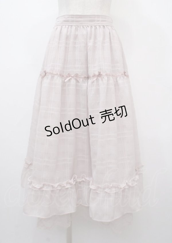 画像1: axes femme POETIQUE / シアーチェックティアードスカート  ピンク Y-25-04-03-160-AX-PA-SZ-ZY (1)