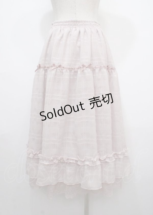 画像2: axes femme POETIQUE / シアーチェックティアードスカート  ピンク Y-25-04-03-160-AX-PA-SZ-ZY (2)