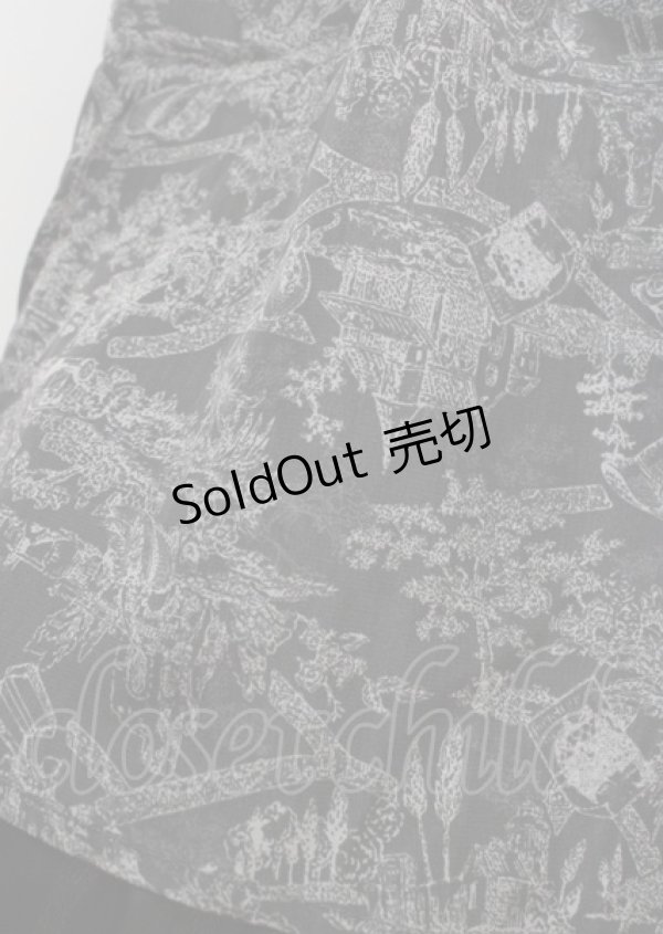 画像3: 【SALE】axes femme / トラベル柄スカート M チャコール Y-25-04-03-168-AX-SK-SZ-ZT218 (3)