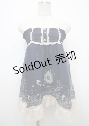 画像: axes femme / シフォンマーメイド柄チュニ M 紺 Y-25-04-03-171-AX-OP-SZ-ZY