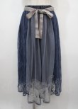 画像1: axes femme / リリー柄チュール刺繍スカート M 紺 Y-25-04-03-174-AX-SK-SZ-ZY (1)