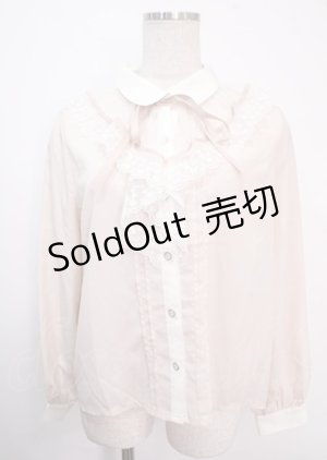 画像: axes femme POETIQUE / レースフリルバイカラーブラウス M ピンク Y-25-04-03-019-AX-BL-SZ-ZY