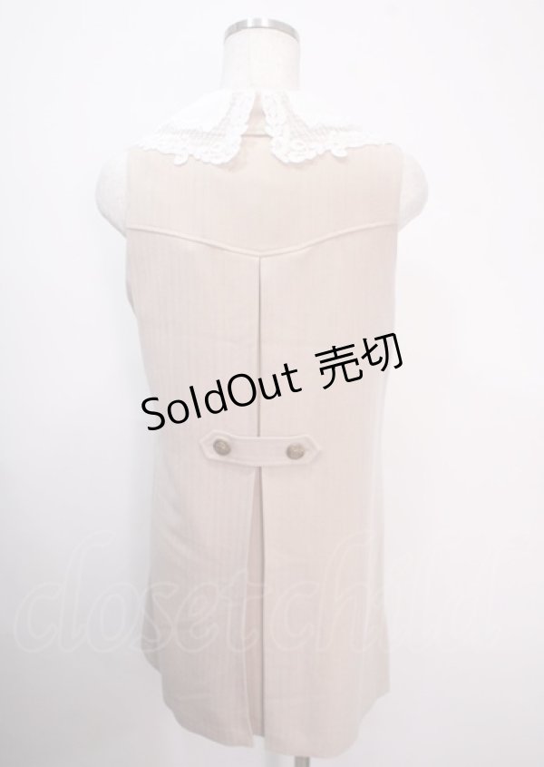 画像2: axes femme POETIQUE / レース襟ロングベスト M ベージュ Y-25-04-03-024-AX-TO-SZ-ZY (2)