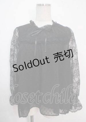 画像: axes femme / ドットドビーシフォンブラウス M 黒 Y-25-04-03-031-AX-BL-SZ-ZY